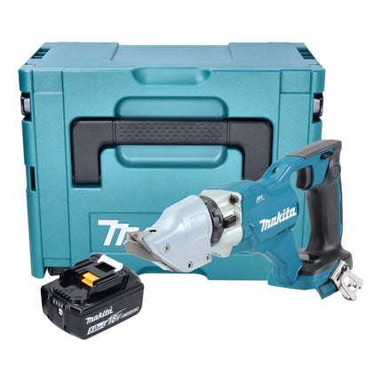 Makita DJS 200 T1J cesoia per lamiera a batteria 18 V 2,0 mm senza spazzole + 1x batteria ricaricabile 5,0 Ah + Makpac - senza caricabatterie