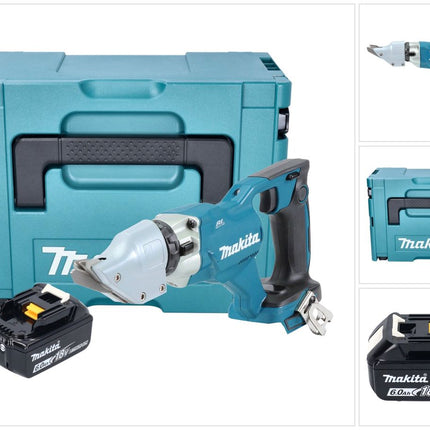 Makita DJS 200 G1J cesoie per lamiera a batteria 18 V 2,0 mm brushless + 1x batteria ricaricabile 6,0 Ah + Makpac - senza caricabatterie
