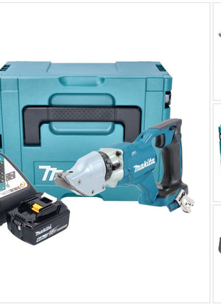 Makita DJS 200 RG1J Akku Blechschere 18 V 2,0 mm Brushless + 1x Akku 6,0 Ah + Ladegerät + Makpac