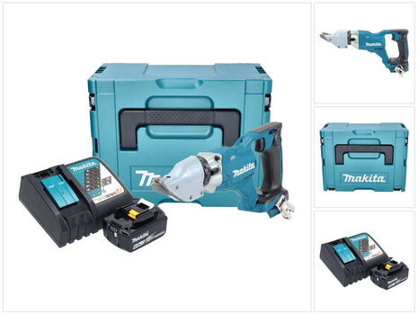 Makita DJS 200 RG1J Akku Blechschere 18 V 2,0 mm Brushless + 1x Akku 6,0 Ah + Ladegerät + Makpac