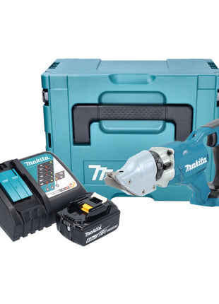 Makita DJS 200 RG1J akumulatorowe nożyce do blachy 18 V 2,0 mm bezszczotkowe + 1x akumulator 6,0 Ah + ładowarka + Makpac