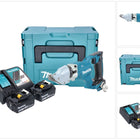 Makita DJS 200 RGJ cesoie per lamiera a batteria 18 V 2,0 mm senza spazzole + 2x batteria ricaricabile 6,0 Ah + caricabatterie + Makpac