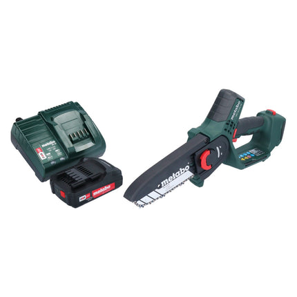 Metabo MS 18 LTX 15 Motosega a batteria 18 V 15 cm 5 m/s + 1x batteria 2,0 Ah + caricatore