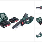 Metabo MS 18 LTX 15 Motosega a batteria 18 V 15 cm 5 m/s + 2x batteria 2,0 Ah + caricabatterie