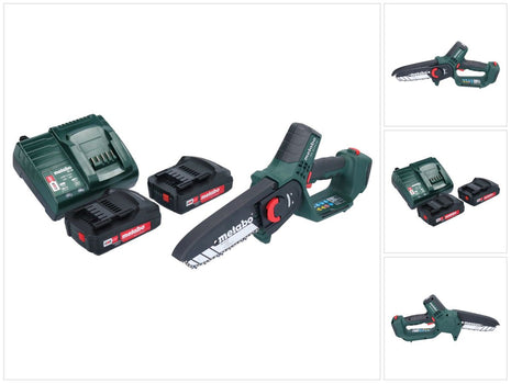 Metabo MS 18 LTX 15 sierra para madera a batería 18 V 15 cm 5 m/s + 2x baterías 2,0 Ah + cargador