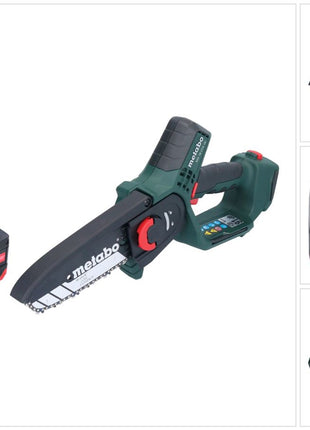 Metabo MS 18 LTX 15 Akku Gehölzsäge 18 V 15 cm 5 m/s + 1x Akku 4,0 Ah - ohne Ladegerät