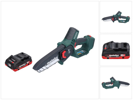 Metabo MS 18 LTX 15 Trononneuse sans fil 18 V 15 cm 5 m/s + 1x accu 4,0 Ah - sans chargeur