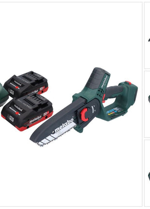 Metabo MS 18 LTX 15 sierra para madera a batería 18 V 15 cm 5 m/s + 2x batería 4,0 Ah + cargador