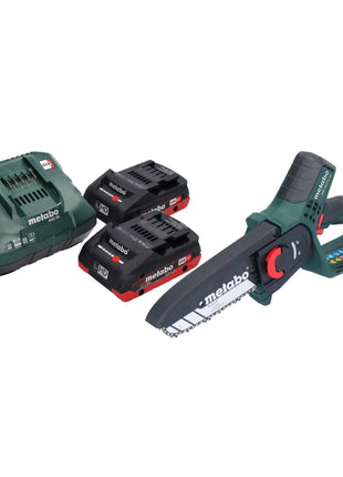 Metabo MS 18 LTX 15 Akku Gehölzsäge 18 V 15 cm 5 m/s + 2x Akku 4,0 Ah + Ladegerät