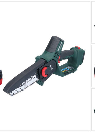 Metabo MS 18 LTX 15 Akku Gehölzsäge 18 V 15 cm 5 m/s + 1x Akku 5,5 Ah - ohne Ladegerät