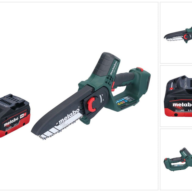 Metabo MS 18 LTX 15 Motosega a batteria 18 V 15 cm 5 m/s + 1x batteria 5,5 Ah - senza caricatore gert