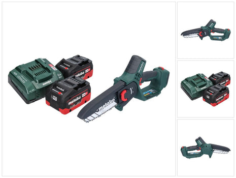 Metabo MS 18 LTX 15 sega da potatura a batteria 18 V 15 cm 5 m/s + 2x batteria ricaricabile 5,5 Ah + caricatore