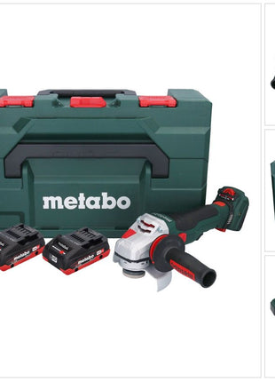 Metabo WVB 18 LTX BL 15-125 Szybka akumulatorowa szlifierka kątowa 18 V 125 mm bezszczotkowa + 2x akumulator 4,0 Ah + ładowarka + metaBOX