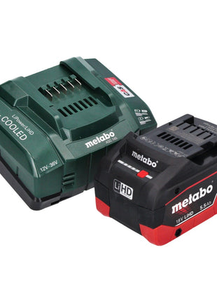 Metabo WVB 18 LTX BL 15-125 Szybka akumulatorowa szlifierka kątowa 18 V 125 mm bezszczotkowa + 1x akumulator 5,5 Ah + ładowarka + metaBOX