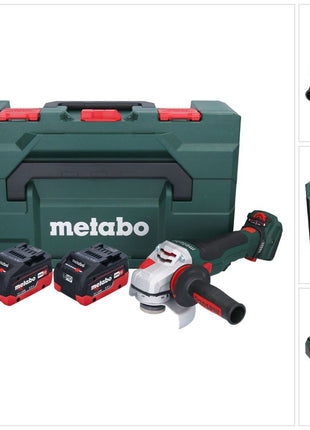 Metabo WVB 18 LTX BL 15-125 Szybka akumulatorowa szlifierka kątowa 18 V 125 mm ( 601731660 ) bezszczotkowa + 2x akumulator 5,5 Ah + ładowarka + metaBOX