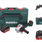 Smerigliatrice angolare a batteria Metabo WVB 18 LTX BL 15-125 Quick 18 V 125 mm senza spazzole + 1x batteria ricaricabile 8,0 Ah + metaBOX - senza caricabatterie