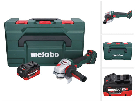 Metabo WVB 18 LTX BL 15-125 Amoladora angular de batería Quick 18 V 125 mm sin escobillas + 1x batería 8,0 Ah + metaBOX - sin cargador