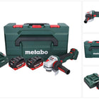 Metabo WVB 18 LTX BL 15-125 Smerigliatrice angolare rapida a batteria 18 V 125 mm senza spazzole + 2x batteria ricaricabile 8,0 Ah + caricatore + metaBOX