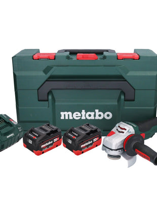 Metabo WVB 18 LTX BL 15-125 Meuleuse d'angle sur batterie Quick 18 V 125 mm sans balais + 2x batterie 8,0 Ah + chargeur + métaBOX