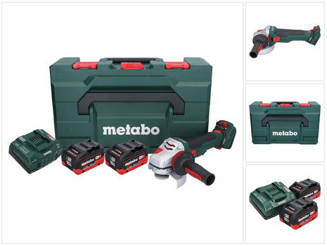 Metabo WVB 18 LTX BL 15-125 Amoladora angular a batería Quick 18 V 125 mm sin escobillas + 2x batería 10,0 Ah + cargador + metaBOX