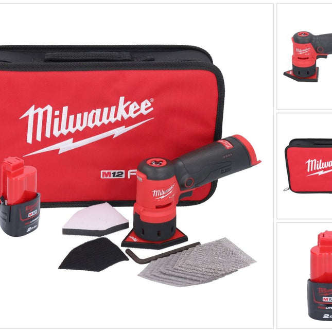 Milwaukee M12 FDSS-201B Akku Punktschleifer 12 V 88,8 x 63,5 mm + 1x Akku 2,0 Ah - ohne Ladegerät