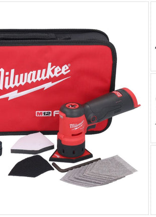 Milwaukee M12 FDSS-601B Ponceuse delta sans fil 12 V 88,8 x 63,5 mm + 1x batterie 6,0 Ah - sans kit chargeur