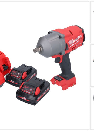 Milwaukee M18 FHIWF12-302 Akku Schlagschrauber 18 V 1356 Nm 1/2" Brushless + 2x Akku 3,0 Ah + Ladegerät