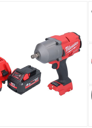 Milwaukee M18 FHIWF12-551 Akku Schlagschrauber 18 V 1356 Nm 1/2" Brushless + 1x Akku 5,5 Ah + Ladegerät