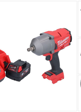 Milwaukee M18 FHIWF12-601 Akku Schlagschrauber 18 V 1356 Nm 1/2" Brushless + 1x Akku 6,0 Ah + Ladegerät