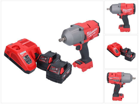 Clé à chocs sans fil Milwaukee M18 FHIWF12-602 18 V 1356 Nm 1/2" brushless + 2x batterie 6,0 Ah + chargeur