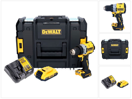 Taladro atornillador inalámbrico DeWalt DCD 800 D1T 18 V 90 Nm sin escobillas + 1x batería 2,0 Ah + cargador + TSTAK