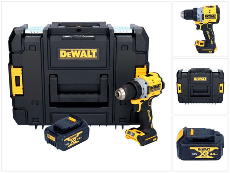 Taladro atornillador inalámbrico DeWalt DCD 800 NT 18 V 90 Nm sin escobillas + 1x batería 4,0 Ah + TSTAK - sin cargador