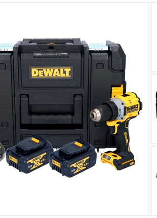 DeWalt DCD 800 M2T Akku Bohrschrauber 18 V 90 Nm Brushless + 2x Akku 4,0 Ah + Ladegerät + TSTAK