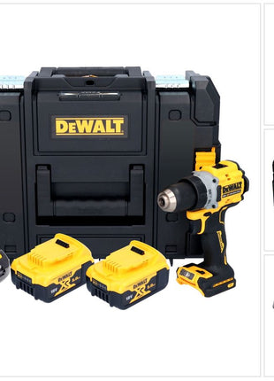 DeWalt DCD 800 P2T Akku Bohrschrauber 18 V 90 Nm Brushless + 2x Akku 5,0 Ah + Ladegerät + TSTAK