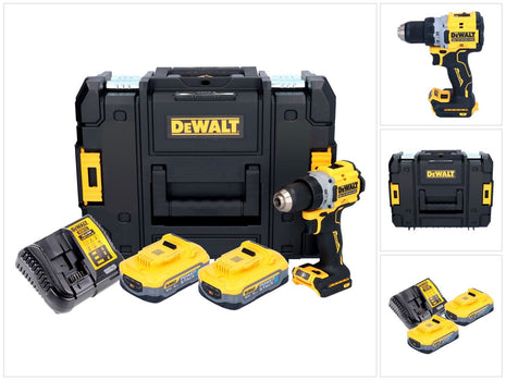 DeWalt DCD 800 H2T Akku Bohrschrauber 18 V 90 Nm Brushless + 2x Akku 5,0 Ah + Ladegerät + TSTAK