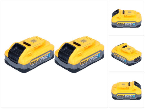 Juego de baterías DeWalt DCBP 518 H2 2x batería Powerstack 18 V 5,0 Ah / 5000 mAh XR Li-Ion - con indicador de nivel de carga