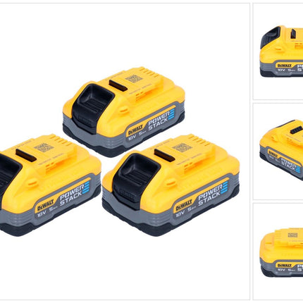 Kit di batterie DeWalt DCBP 518 H3 3x Powerstack 18 V 5,0 Ah / 5000 mAh XR Li-Ion - con indicatore di carica