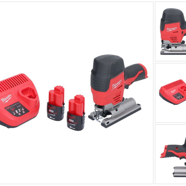 Milwaukee M12 JS-202 Akku Stichsäge 12 V + 2x Akku 2,0 Ah + Ladegerät