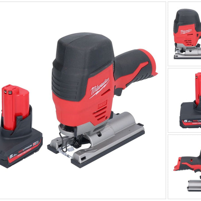 Seghetto alternativo a batteria Milwaukee M12 JS-501 12 V + 1x batteria 5,0 Ah - senza caricabatteria