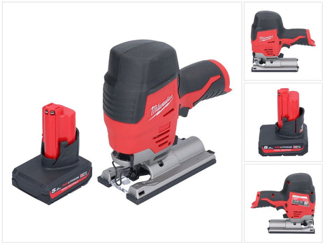 Milwaukee M12 JS-501 Scie sauteuse sans fil 12 V + 1x batterie 5,0 Ah - sans chargeur de batterie