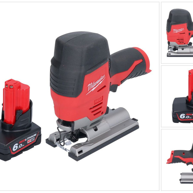 Seghetto alternativo a batteria Milwaukee M12 JS-601 12 V + 1x batteria 6,0 Ah - senza caricabatteria