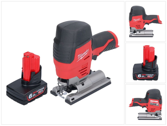 Seghetto alternativo a batteria Milwaukee M12 JS-601 12 V + 1x batteria 6,0 Ah - senza caricabatteria