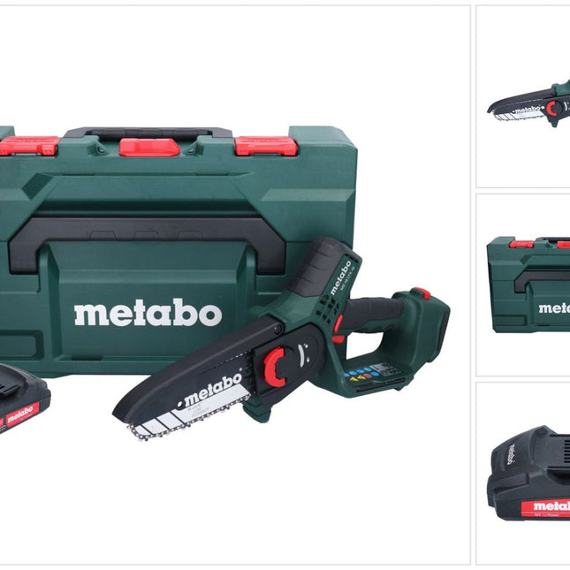 Metabo MS 18 LTX 15 sega da potatura a batteria 18 V 15 cm 5 m/s + 1x batteria ricaricabile 2,0 Ah + metaBOX - senza caricabatterie