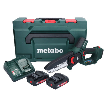 Metabo MS 18 LTX 15 sega da potatura a batteria 18 V 15 cm 5 m/s + 2x batteria ricaricabile 2,0 Ah + caricatore + metaBOX