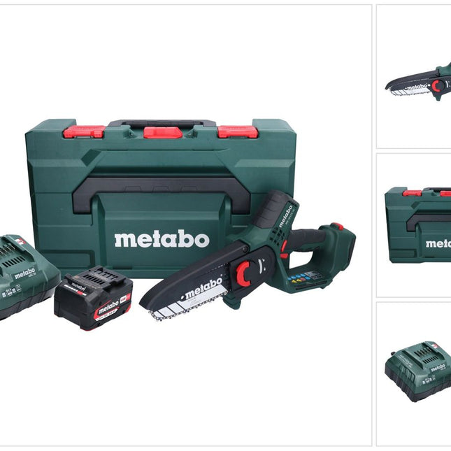 Metabo MS 18 LTX 15 sega da potatura a batteria 18 V 15 cm 5 m/s + 1x batteria ricaricabile 4,0 Ah + caricatore + metaBOX