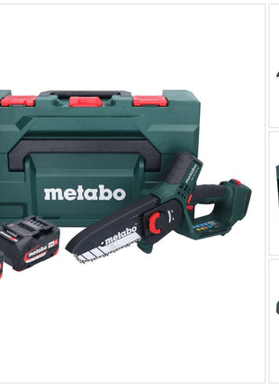 Metabo MS 18 LTX 15 scie sans fil 18 V 15 cm 5 m/s + 2x batterie 4,0 Ah + chargeur + metaBOX