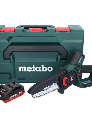 Metabo MS 18 LTX 15 Akku Gehölzsäge 18 V 15 cm 5 m/s + 1x Akku 4,0 Ah + metaBOX - ohne Ladegerät