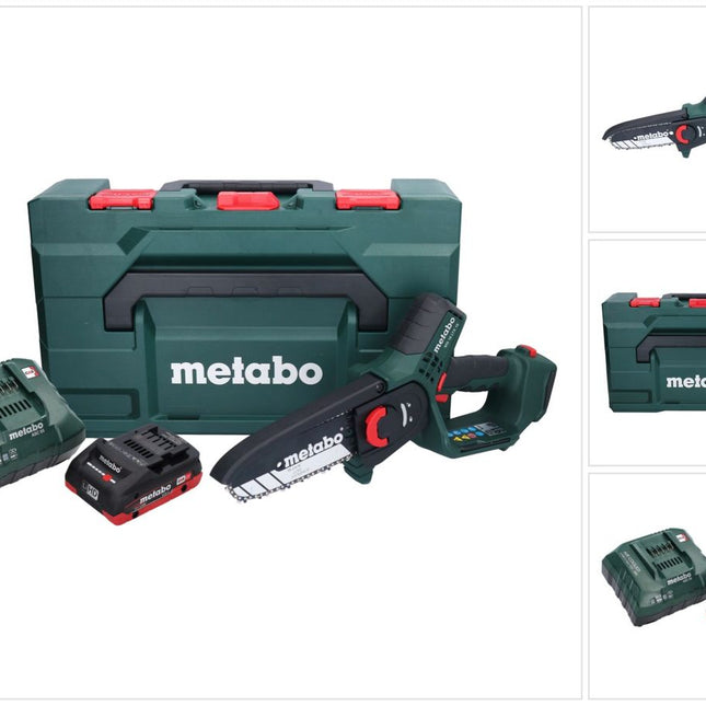 Metabo MS 18 LTX 15 sega da potatura a batteria 18 V 15 cm 5 m/s + 1x batteria ricaricabile 4,0 Ah + caricatore + metaBOX