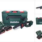 Metabo MS 18 LTX 15 sega da potatura a batteria 18 V 15 cm 5 m/s + 2x batteria 4,0 Ah + caricatore + metaBOX