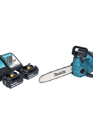 Makita DUC 357 RF2X2 Trononneuse d'elagage sans fil 18 V 35 cm 7,7 m/s Brushless + 2x batterie 3,0 Ah + kit chargeur